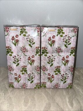 Celebrate THE HOME 32 x 2 pk Garden Bouquet Pink White Green Red Guest Towel